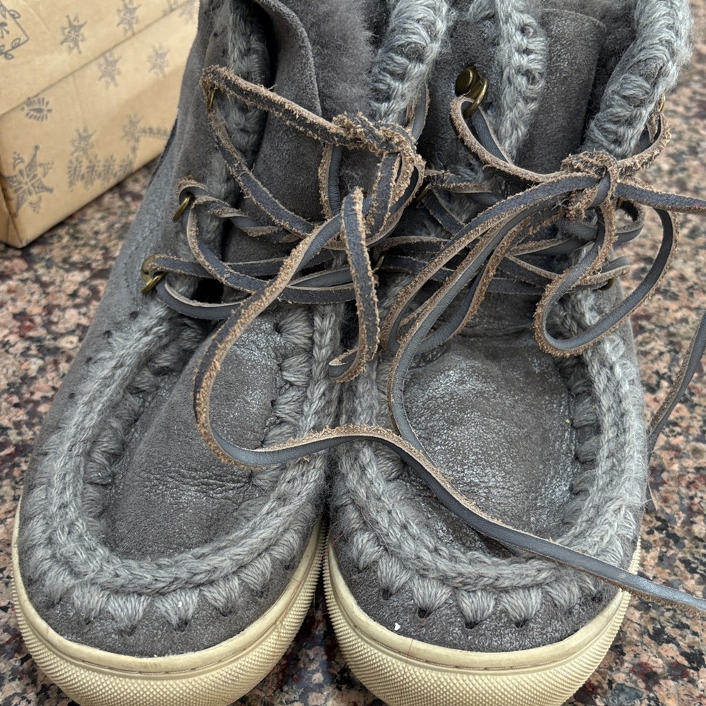 Mou Gray Ankle Boots